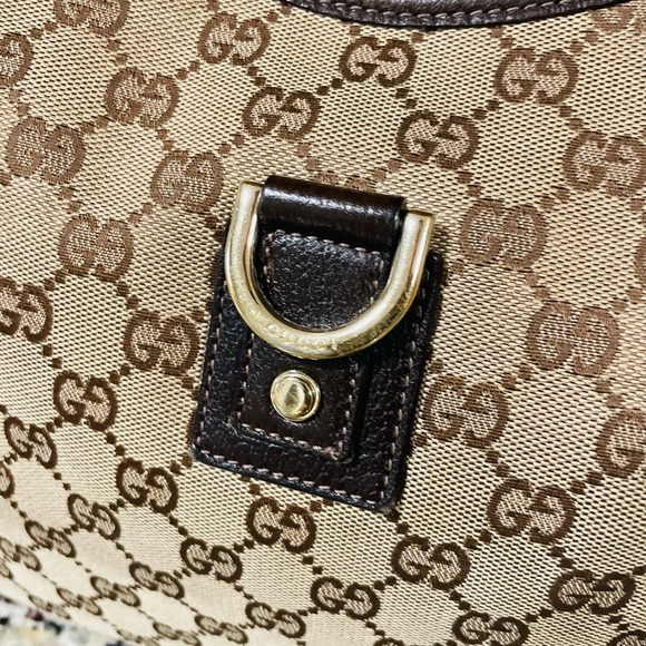 GUCCI Abbey Brown GG Logo D-Ring Bag 💯 AUTHENTIC - Picture 3 of 16